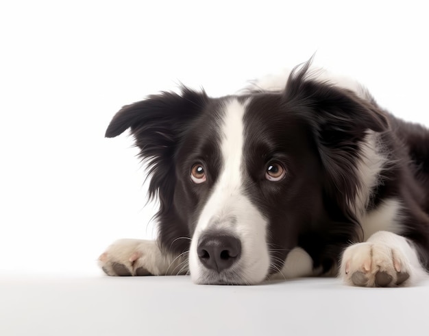 Een hond met bruine ogen en een witte vlek op zijn gezicht.