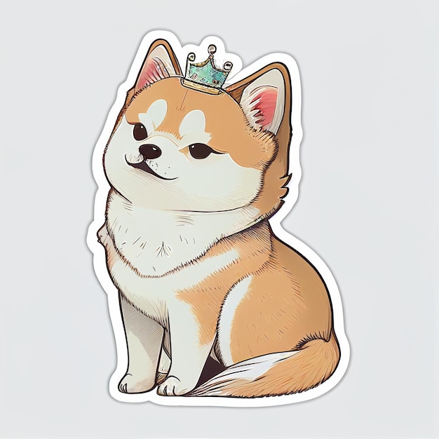 Een hond met een kroon erop draagt een kroon.