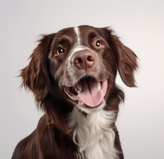 Een hond met een witte streep in zijn nek