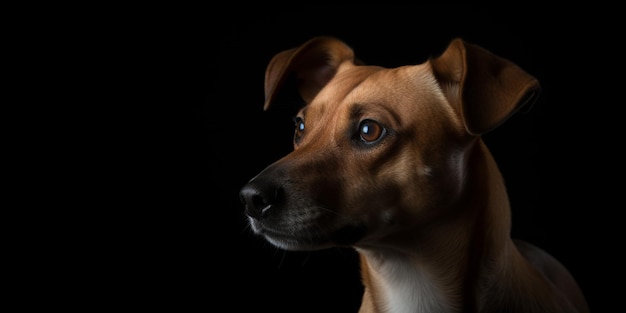 Een hond met een witte vlek op zijn borst