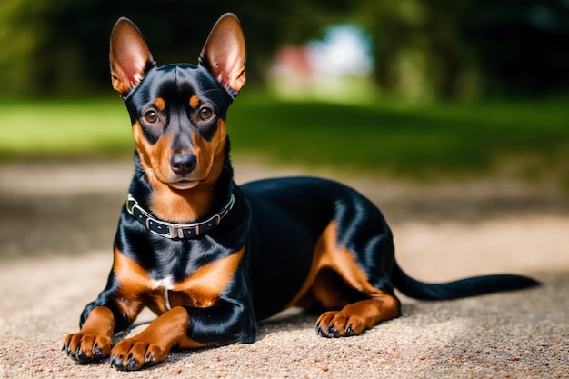 Een hond met een zwarte halsband en een zwarte halsband