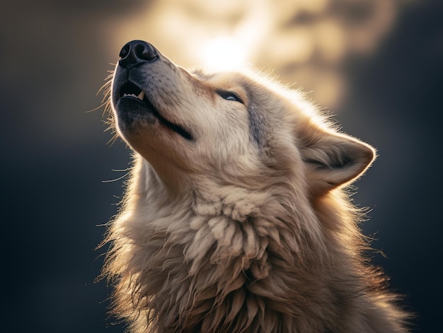 een hond met zijn ogen dicht en de zon die door de wolken schijnt.