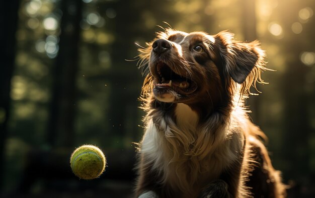 Een hond voor een hondenvoerreclame