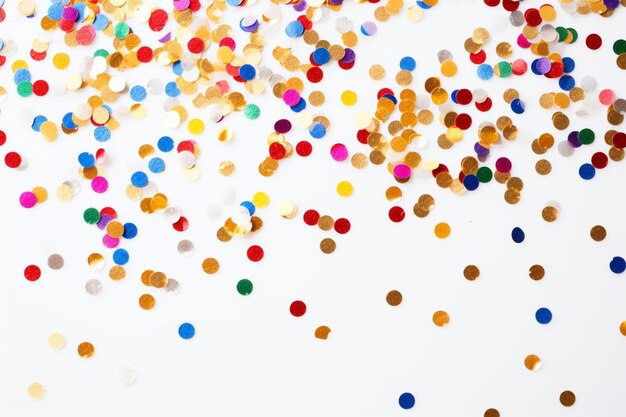 Foto een hoop confetti op een wit oppervlak