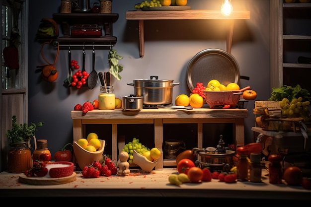 Een hoop fruit en groenten op een tafel.