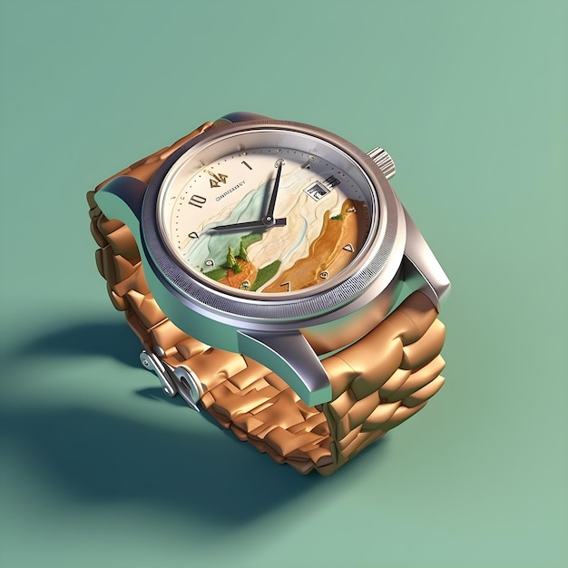 Een horloge met een gouden band