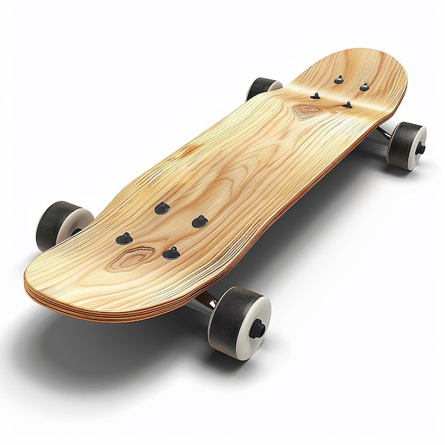 een hout skateboard met een houten skateboard erop