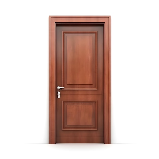 Een houten deur met een witte achtergrond