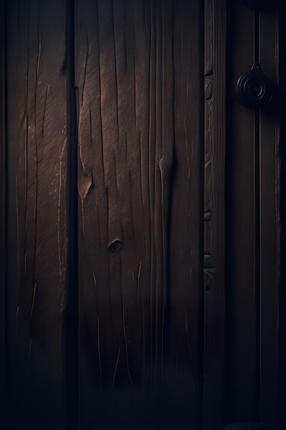 Een houten deur met het woord "l" erop.