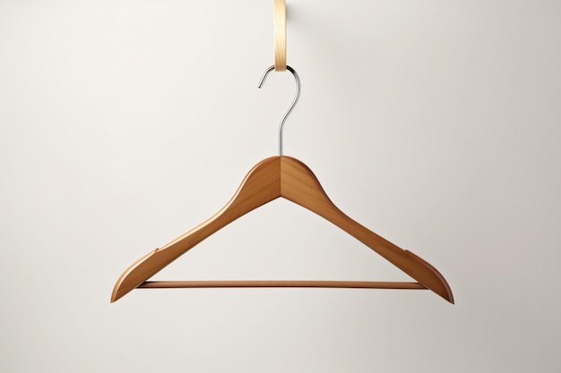 Een houten hanger op een witte achtergrond