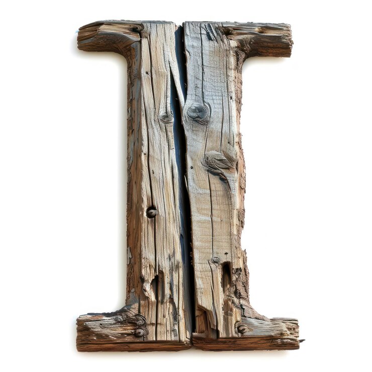 Een houten letter gemaakt van hout