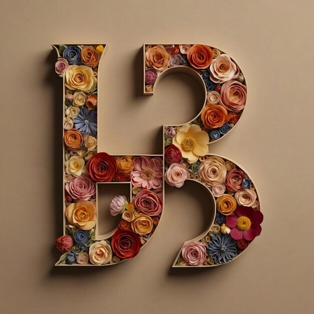 een houten letter h is geschilderd met bloemen en een letter h