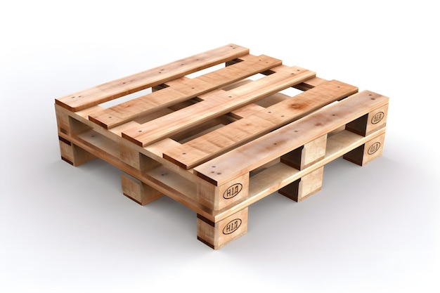 Een houten pallet op een witte achtergrond