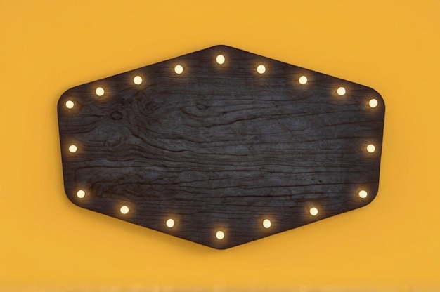 een houten plank met lichten waarop staat: "x"