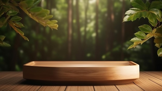 Een houten plankje met een plant erop
