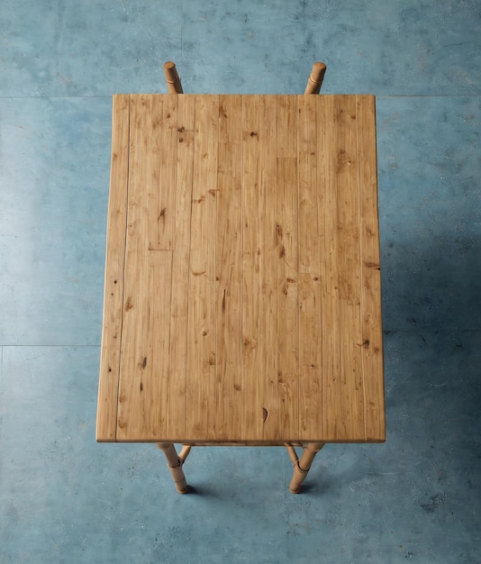 Foto een houten tafel met een houten top