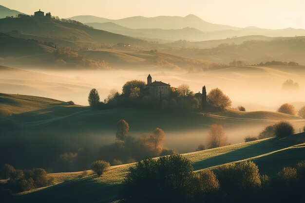 Een huis in de heuvels van Toscane