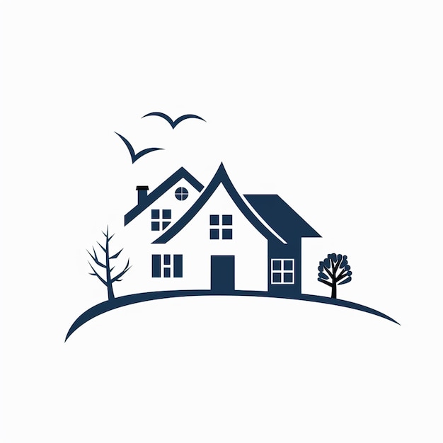 een huis met een vogel erop