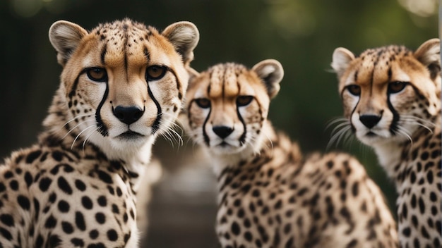 Foto een hyperrealistische groep cheeta's in de jungle