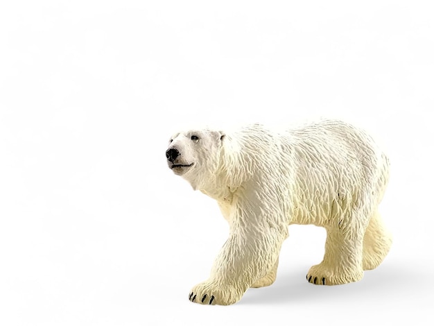 Een ijsbeerfiguur wordt getoond op een witte achtergrond