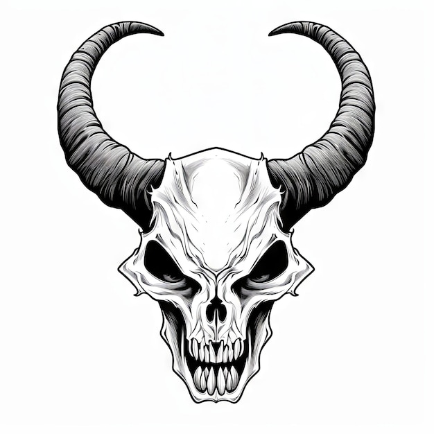 Een illustratie schedel tattoo ontwerp