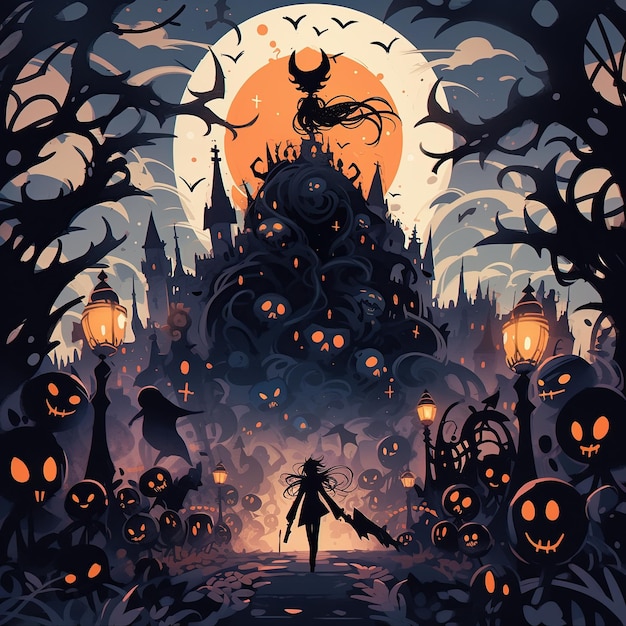 Een illustratie van Children's Halloween AI gegenereerd