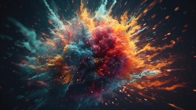 Een illustratie van de Big Bang-explosie 3D-realistisch