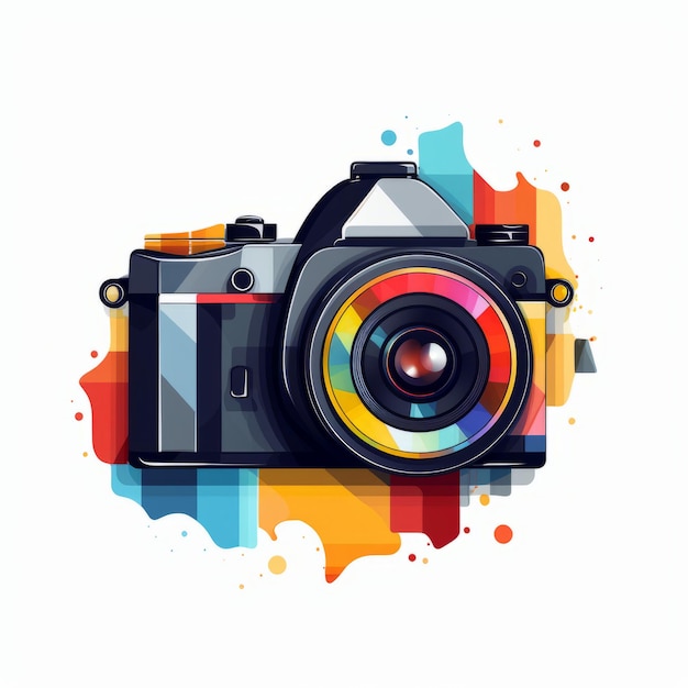 een illustratie van een camera op een witte achtergrond
