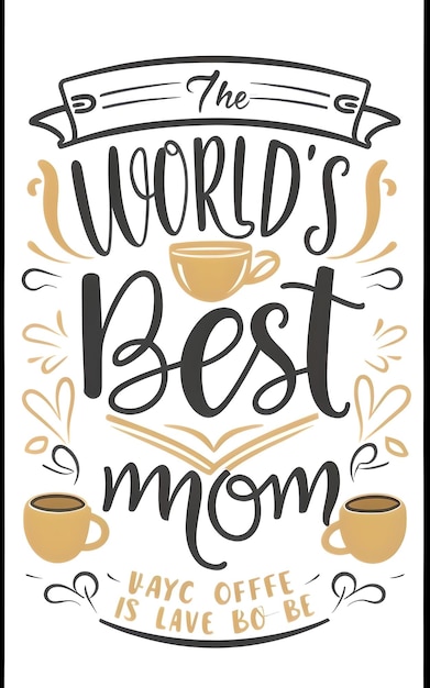 Foto een illustratie van een koffiekop met de zin worlds best mom