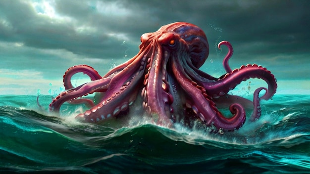 een illustratie van een octopus met het woord octopus onderaan