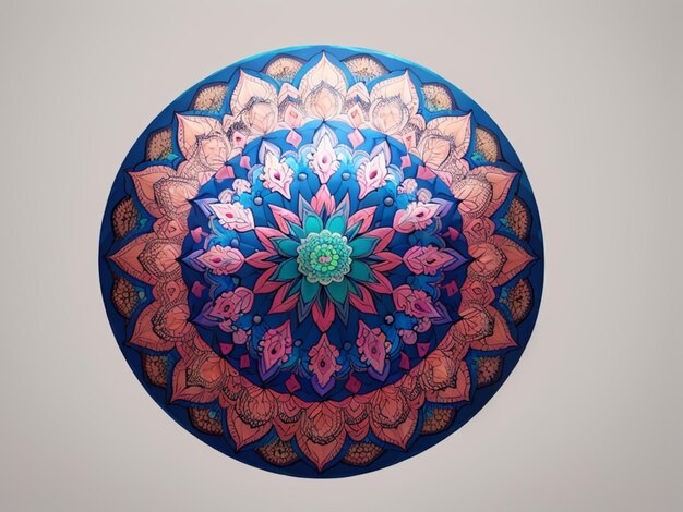 Een ingewikkeld en betoverend mandala-ontwerp met ingewikkelde patronen en kleuren