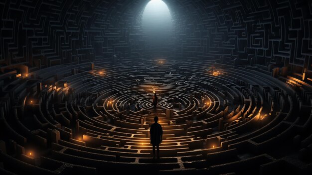 Foto een ingewikkeld labyrint van schaduwen