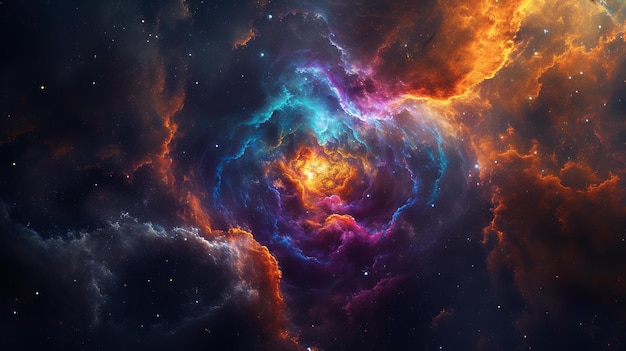 Een ingewikkelde en hyperrealistische weergave van een ruimte galaxy cloud nebula AI Generative