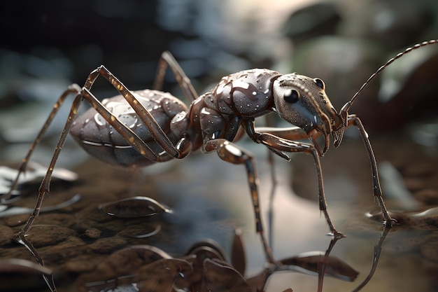 Een insect dat in een water zit