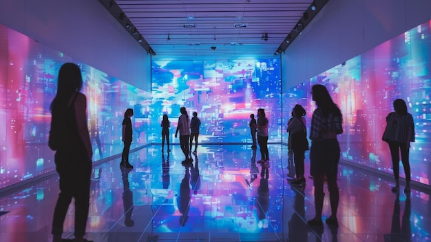 Een interactieve openbare installatie waar AI bezoekers39 bewegingen in kunst interpreteert die de rol van AI39 in het verrijken van culturele ervaringen toont