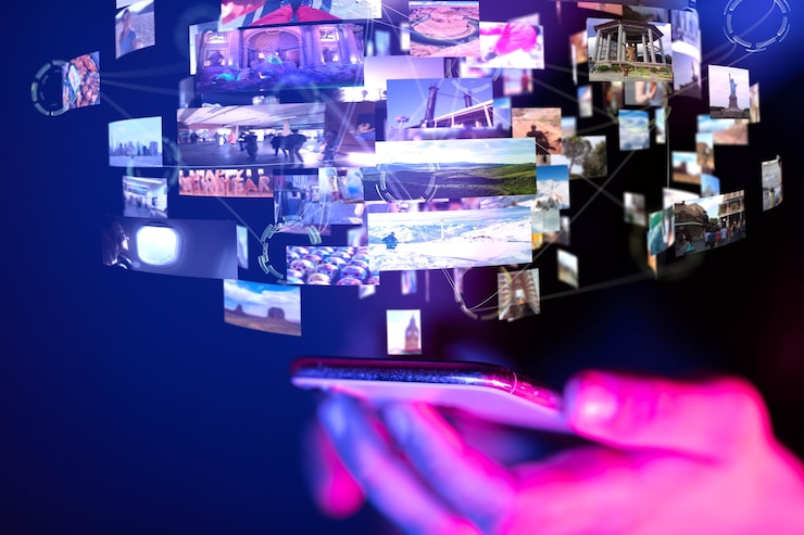 Foto een internet breedband en multimedia streaming entertainment