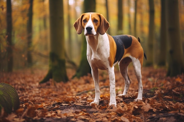 Een jachthond in het bos