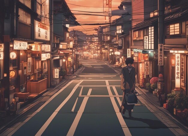 Foto een japans straatlandschap