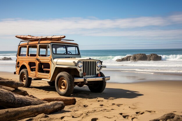 Foto een jeep39's beachside escape