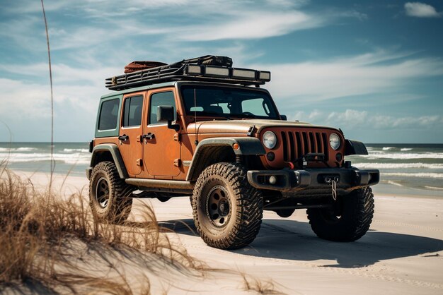 Foto een jeep39's beachside escape