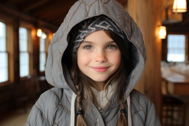 een jong meisje met een capuchon jasje