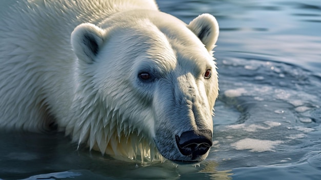 Een jonge mannelijke ijsbeer Ursus maritimus op een ijs Florida Generative AI