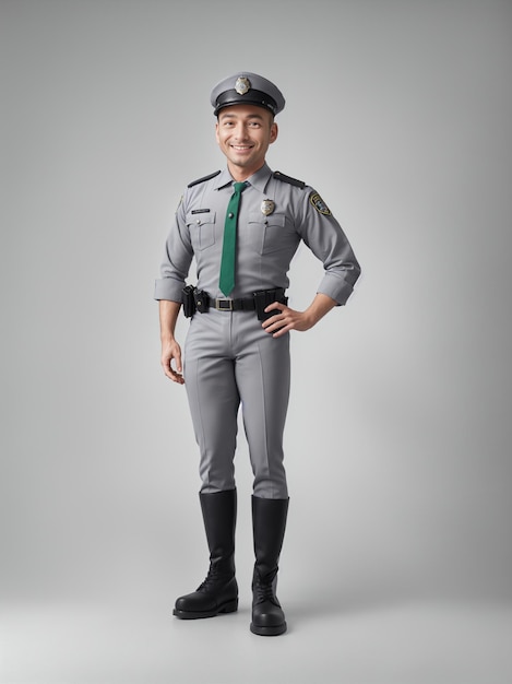 Een jongen in een politieuniform.