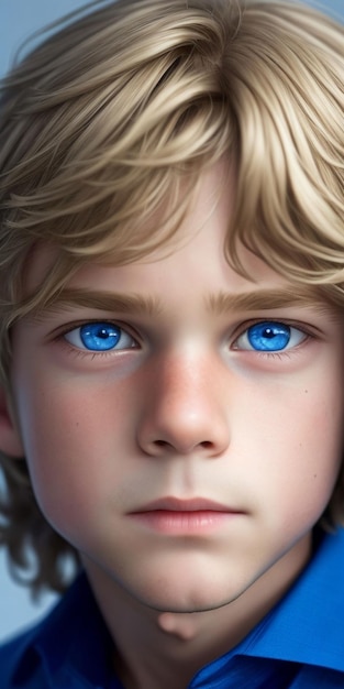 Foto een jongen met blauwe ogen