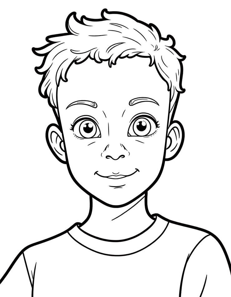 Foto een jongen met een glimlach op zijn gezicht hij draagt een wit shirt de jongen kijkt naar de camera