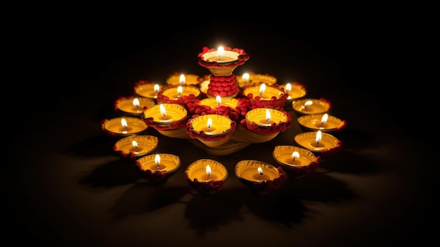 Een kaarslicht met het woord diwali erop
