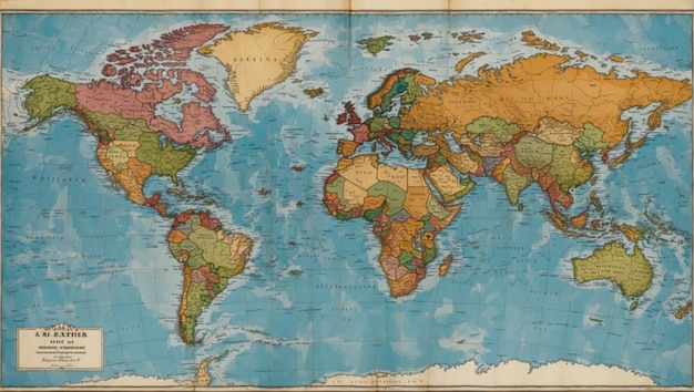 Foto een kaart van de wereld met de oceanen
