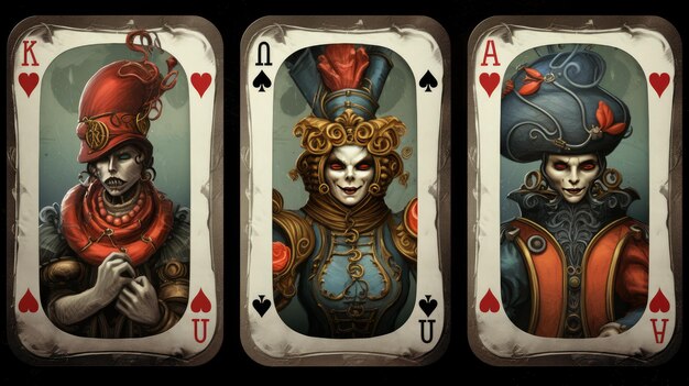 Een kaartspel met de koning en de koning.