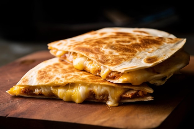 Een kaasachtige quesadilla