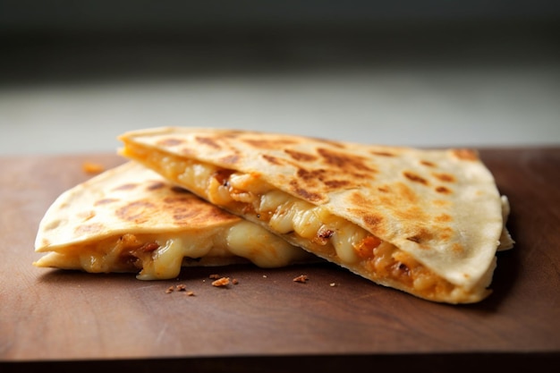 Een kaasachtige quesadilla